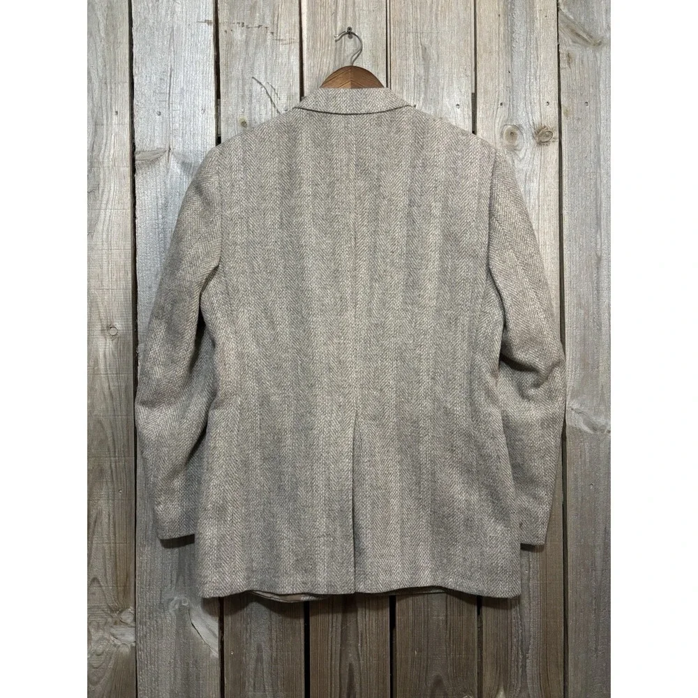 Vtg Levi's Menswear Tweed Blazer 100% Wool Brown Men 40R Herringbone Made in USA